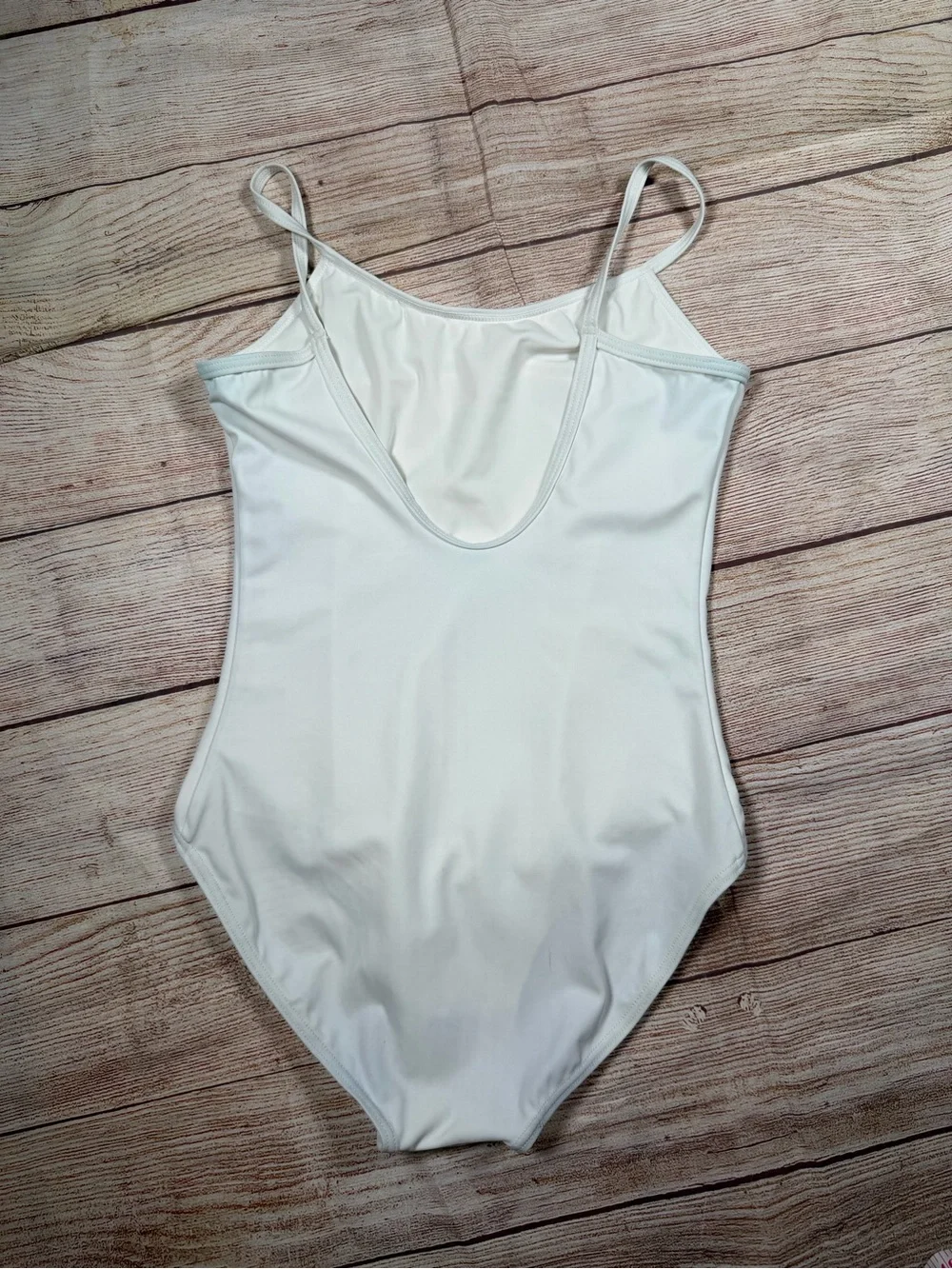 balera White Dance Leotard with Thin Straps